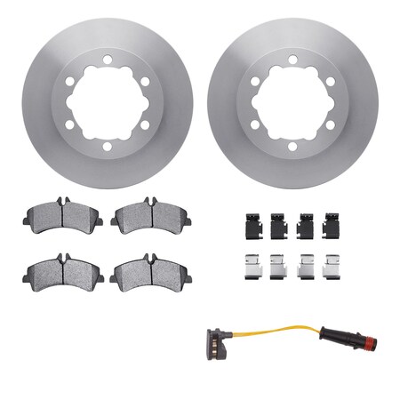 Dynamic Friction Co DFC Brake Rotor- Heavy Duty Brake Pad includes Hardware and Sensor 6222-63386