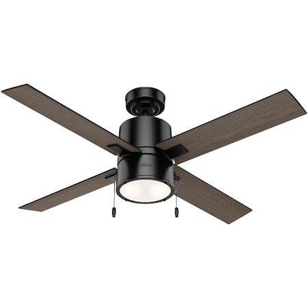 Hunter Beck 52'' Matte Black Ceiling Fan with Light Kit 54215