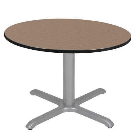 Regency Round Cain Large X-Base Breakroom Table, 48 in W, 48 in L, Noble Oak TB48RNDNOGY