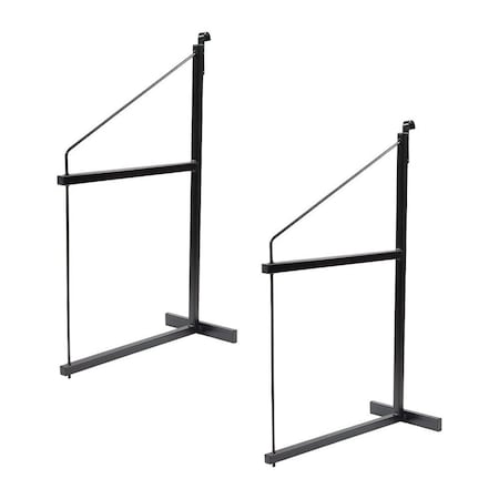 Mytee Products 2 Tier Shipping Container Shelving Bracket w/Hooks -19-3/4 inx34 in, 550lbs WLL, 2PK CNT-SHELF2x2
