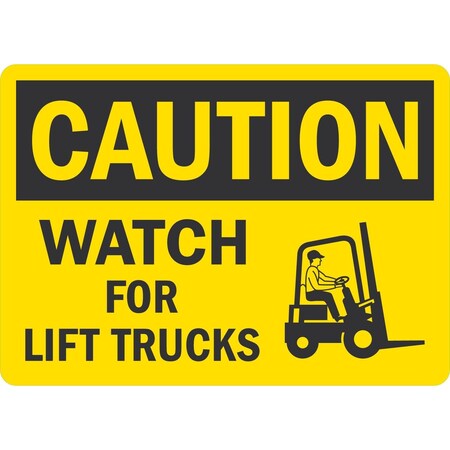 Lyle Watch For Lift Trucks (With Graphic), 7x5, Engineer Grade, Yellow G-17379-ED_7x5