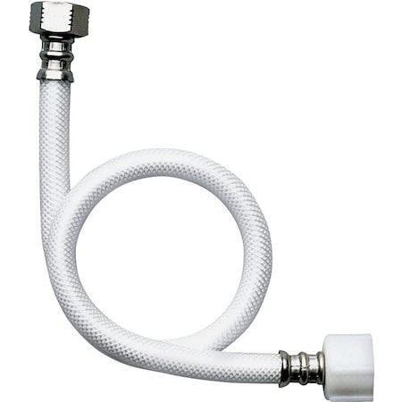 Fluidmaster Toilet Connector, 3/8 in Inlet, Compression Inlet, 7/8 in Outlet, Ballcock Outlet, Vinyl Tubing B1TV12