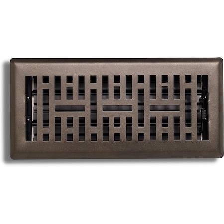 Sierra Grates 4 in. H X 10 in. W Powder Coat Steel, Metallic Bronze Floor Register MTR410-BRZ