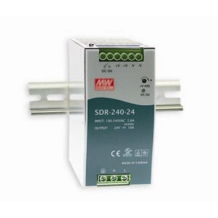 Meanwell Mean Well - Industrial AC/DC Din Rail Power Supply Single Output 48V 5A 240W with PFC Fun SDR-240-48