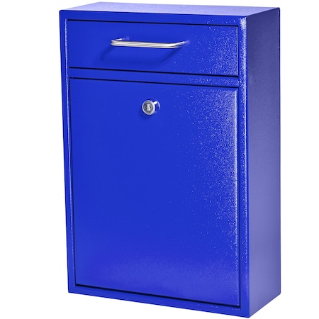 Mail Boss Olympus Locking Wall-Mount Drop Box, Blue, 16-Gauge Steel 805932