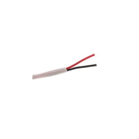 Cable Wholesale Plenum Speaker Cable, White, Pure Copper, 18/2 (18 AWG 2 Conductor), 7 Strand / 0.386mm, CMP, 11G1-02912MH