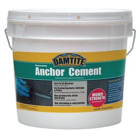 Damtite Anchoring Cement, Powder, Gray, 48 hr Curing, 10 lb Pail 08122