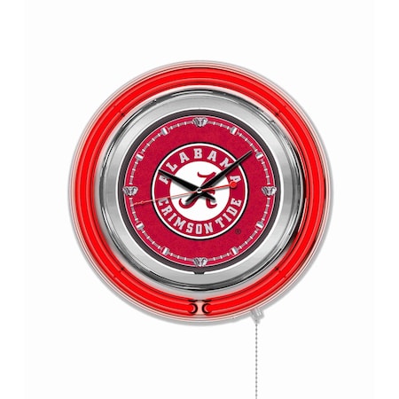 Holland Bar Stool Co University of Alabama Double Neon 15" Clock (Script A) Clk15AL-A