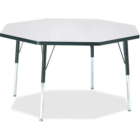 Jonti-Craft Berries Octagon Activity Table, 48 in. x 48 in., A-height, Freckled Gray/Black/Black 6428JCA180