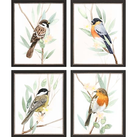 Homeroots Set Of Four Tree Toppers Black Framed Print Wall Art, 4PK 416795