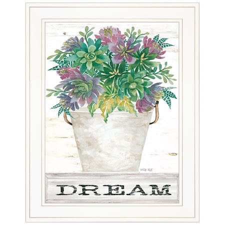 Homeroots Dream Succulents 2 White Framed Print Wall Art 407583