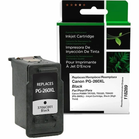 Cig Clover Imaging Remanufactured High Yield Black Ink Cartridge for Canon PG-260XL 118289