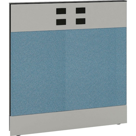 Global Industrial Interion Modular Partition Base Panel with Desktop Raceway Power, 36"W x 38"H, Blue 695954BLDE
