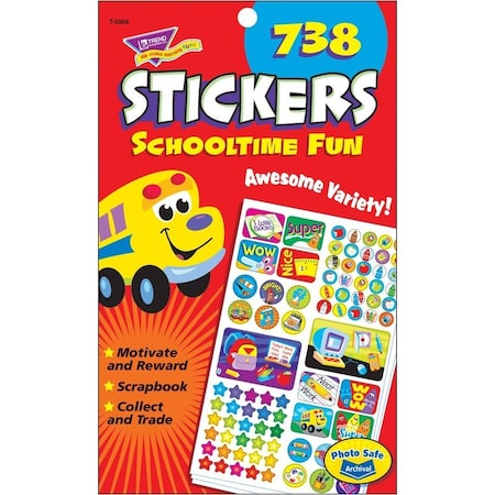Trend Schooltime Fun Sticker Pad, 738 Sticker Per Pad, 6PK T5008