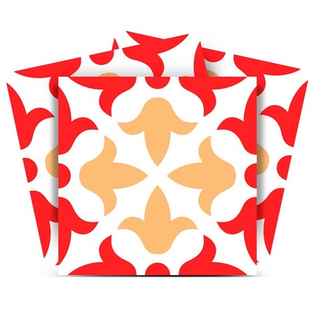 Homeroots 5" X 5" Roja Hola Removable Peel and Stick Tiles 400406