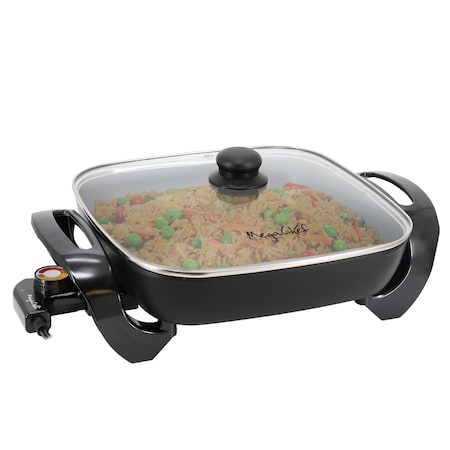 Megachef 11.81 Inch Electric Skillet with Non-Stick Coating in Black MCS-3030B