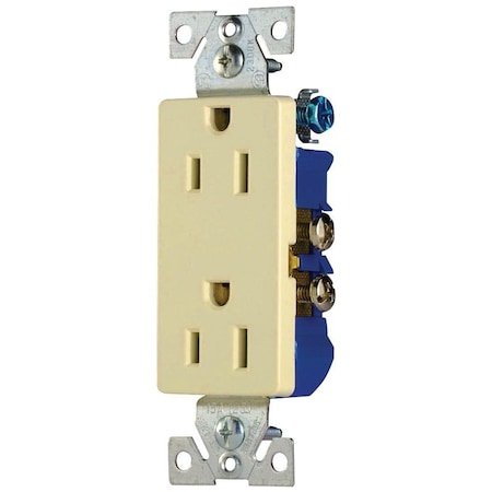Eaton Wiring Devices Straight Blade Receptacle, 5-15R, 15 A, 125V AC, 2 Pole, 3 Wire, Flush Mount, Grounded 1107V 10PK