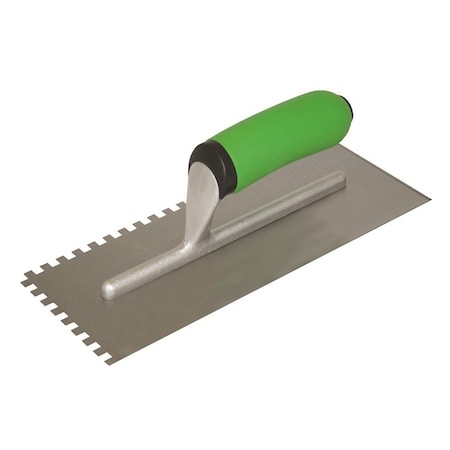 Kraft Tool Kraft Tools Hi-Craft 1/4"x1/4"x1/4" Square-Notch Trowel w/Soft Grip Handle HC404PFCC