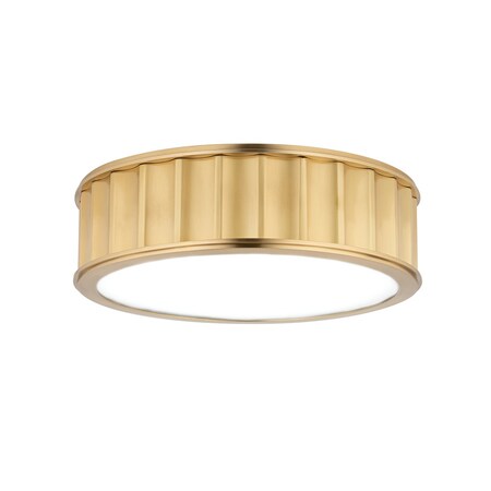 Hudson Valley Lighting Middlebury 2 Light Flush Mount 13 In. Aged Brass, round 911-AGB
