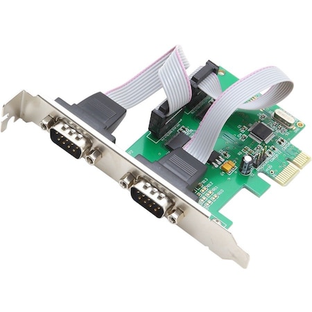 Syba SI-PEX15037 2 Serial Ports PCI-e Controller Card w Low Profile Bracket SI-PEX15037