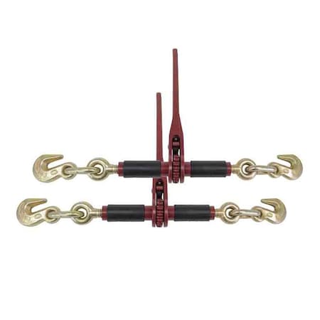 Mytee Products Chain Binder Ratchet Style 5/16 in - 3/8 in - 7100 lbs WLL, w/ Rubber Grips, Closed Body, 2PK CBRS516-EZx2