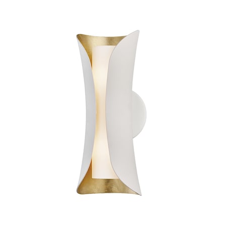 Mitzi Josie 2 Light Wall Sconce 25.25 In. Gold Leaf/White H315102-GL/WH