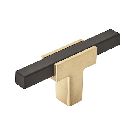 Amerock Urbanite 2-5/8 in 67 mm Length Brushed Gold/Matte Black Cabinet Knob BP67BGLMB
