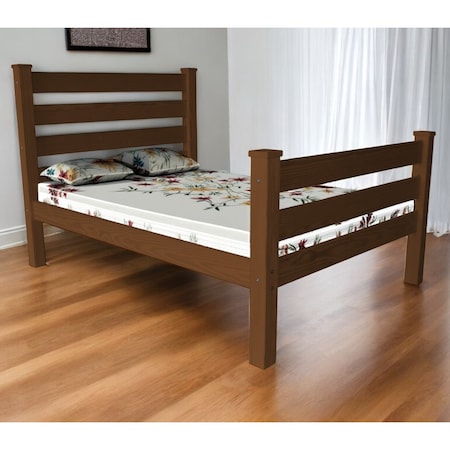Homeroots Brown Solid Wood Full Bed Frame 546947