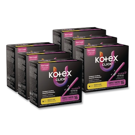 Kotex U by Click Compact Tampons, Regular, 128PK 53445