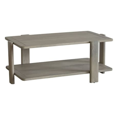 Homeroots 45" Natural Solid Wood Distressed Coffee Table With Shelf 653945