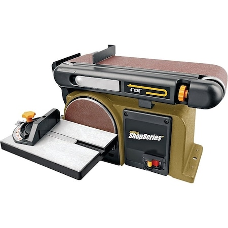 Rockwell Belt Sander, 4.3 A, 4 x 36 in Belt, Abrasive Belt, Includes: 1 45 deg Miter Gauge and 1 Allen Key RK7866