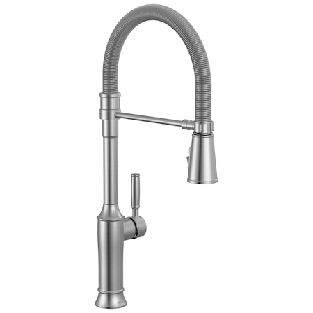 Delta Renaldi Single-Handle Pull-Down Spring Kitchen Faucet In Lumicoat Arctic Stainless 9684-AR-PR-DST