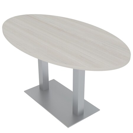 Skutchi Designs Oval Conference Table With Power Unit, 36 in W, 60 in L, Ivory HAR-OVL-36X60-DOU-K458-NA