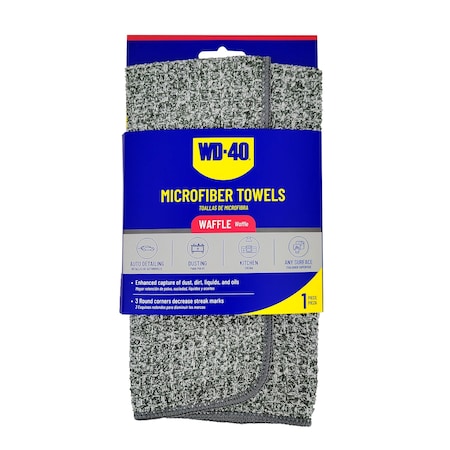 Wd-40 Waffle Multipurpose Microfiber Towel - Gray Color - 1 Pack L40220