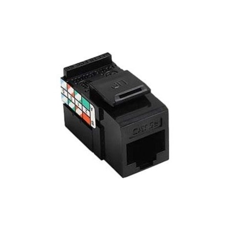 Leviton 1-Port Mod Jack 110 8W8P Utp, T568A/B Cat5E Quickport, Gigamax Black 5G108-RE5