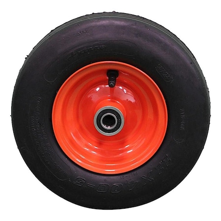 Antego 11 x 4-5 in Lawn Mower Tire & Wheel, 4 Ply, Kubota Orange, 2 PK A5250210804114005