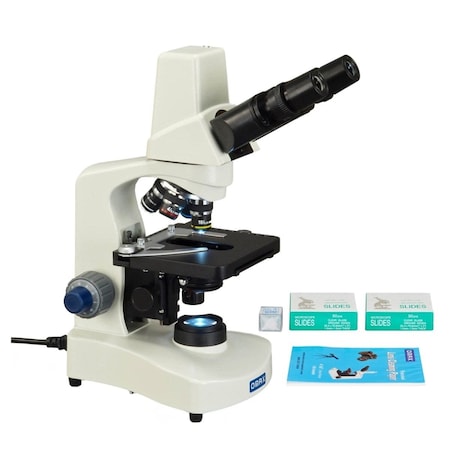Amscope 40X-2000X 3MP Digital Integrated Microscope with LED Illumination + Blank Slides, Tissues MD8211S30-SCP100