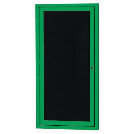 Aarco Outdoor Enclosed Directory w/ Al Frame, Powder Coated Green, Letter Panel is Black Vinyl, 24''Hx12''W OADC2412G