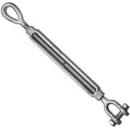 Hyw Products Drop Forged Hot Dipped Galvanized Steel Turnbuckle 3/8in x 6in Eye/Jaw 1011386