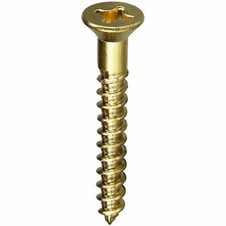 Dottie Wood Screw, #10, 2-1/2 in, Plain Brass Flat Head Phillips Drive, 100 PK PHFWB10212