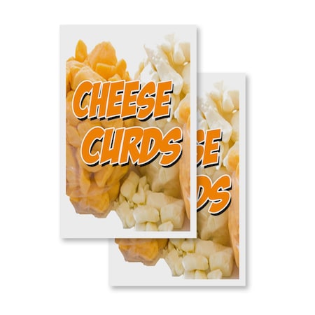 Signmission Cheese Curds, Vinyl Decals Only 24 Inch x 36 Inch, Vinyl Decal, 2PK DSB-2436-2PACK-Cheese Curds