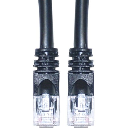Cable Wholesale Cat6a Black Copper Ethernet Patch Cable, 10 Gigabit, Snagless/Molded Boot, POE Compliant, 500 13X6-02202