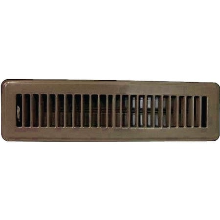 Prosource ProSource FR01-2X12B Floor Register, 12 in W x 2 in H Duct Opening, Steel, Brown FR01-2X12B