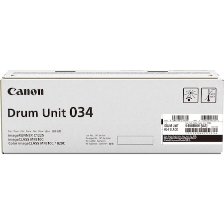 Canon DRUM UNIT 034 BLACK - FOR IMAGECLASS MF820CDN AND MF810CDN - FULL YIELD 32 9458B001
