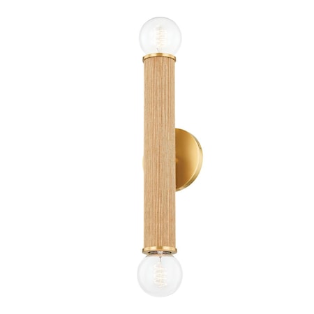 Mitzi Amabella 2 Light Wall Sconce 4.75 In. Aged Brass H650102-AGB