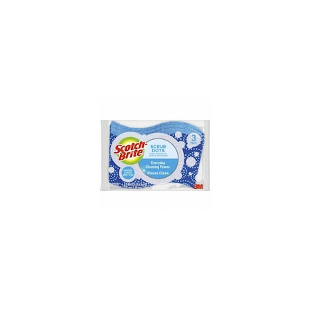 Scotch-Brite Stay Clean 20203-8 Non-Scratch Sponge, 4.4 in L, 2.6 in W, 0.6 in Thick, Cellulose Blue, 3PK 20303-8
