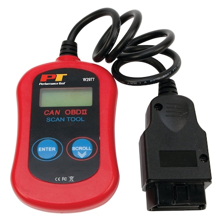 Performance Tool OBDII Scan Tool, Read Codes, Turn Off Check Engine Light, CAN Compatible W2977