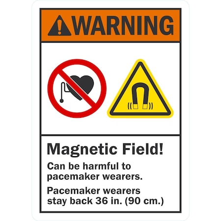 Lyle Magnetic Field! Can Be Harmful To Pacemaker Wearers, , 5x7, Engineer Grade, White G-16834-ED_5x7