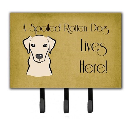 Carolines Treasures Yellow Labrador Spoiled Dog Lives Here Leash and Key Holder BB1470TH68