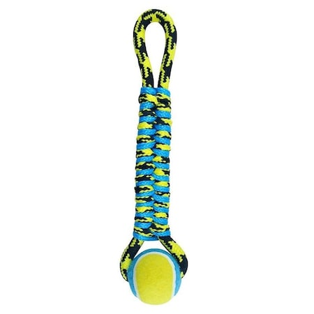 Pet Park Blvd Dog Toy, Fetch, Tug Toy, Paracord Rope Twisted Tug, Yellow US2048 99